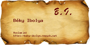 Béky Ibolya névjegykártya