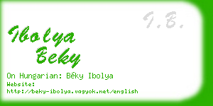ibolya beky business card